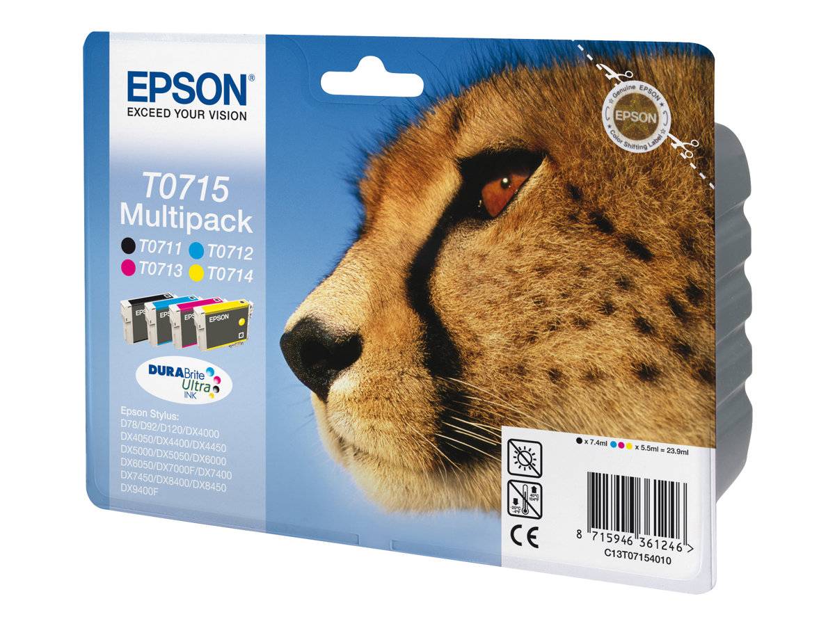 Epson Multipack T0715 - 4er-Pack - Schwarz, Gelb, Cyan, Magenta
