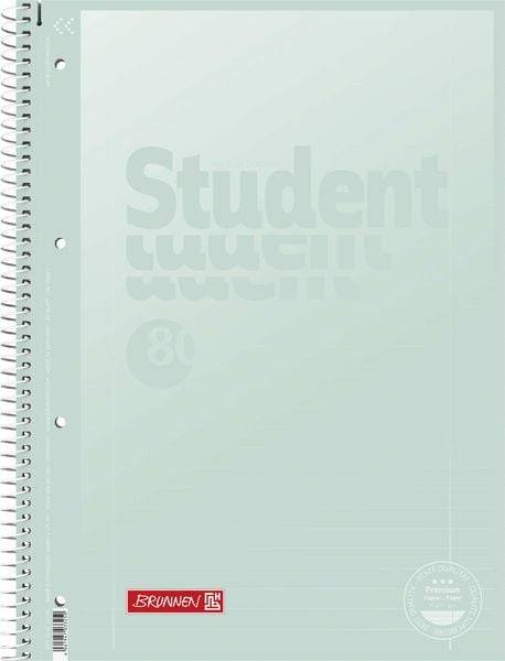 BRUNNEN Collegeblock Premium Student PASTELL, A4 Lineatur 27, 3-fach sortiert