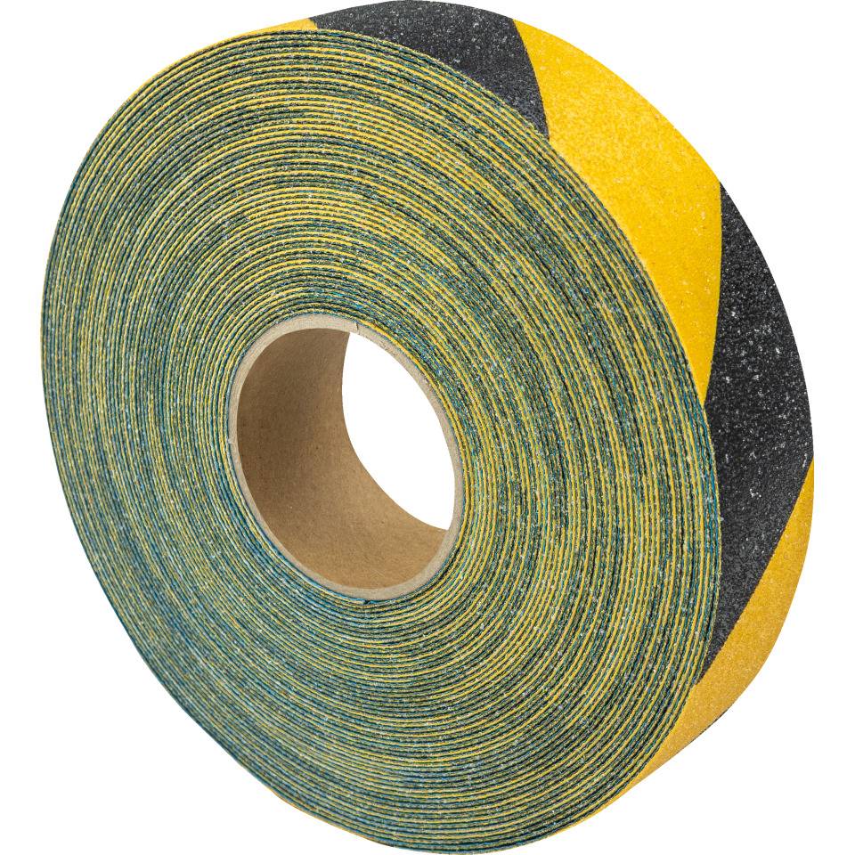 Bodenmarkierungsband Strong, rutschhemmend, gelb/schwarz, 50mm, 50m/Rolle