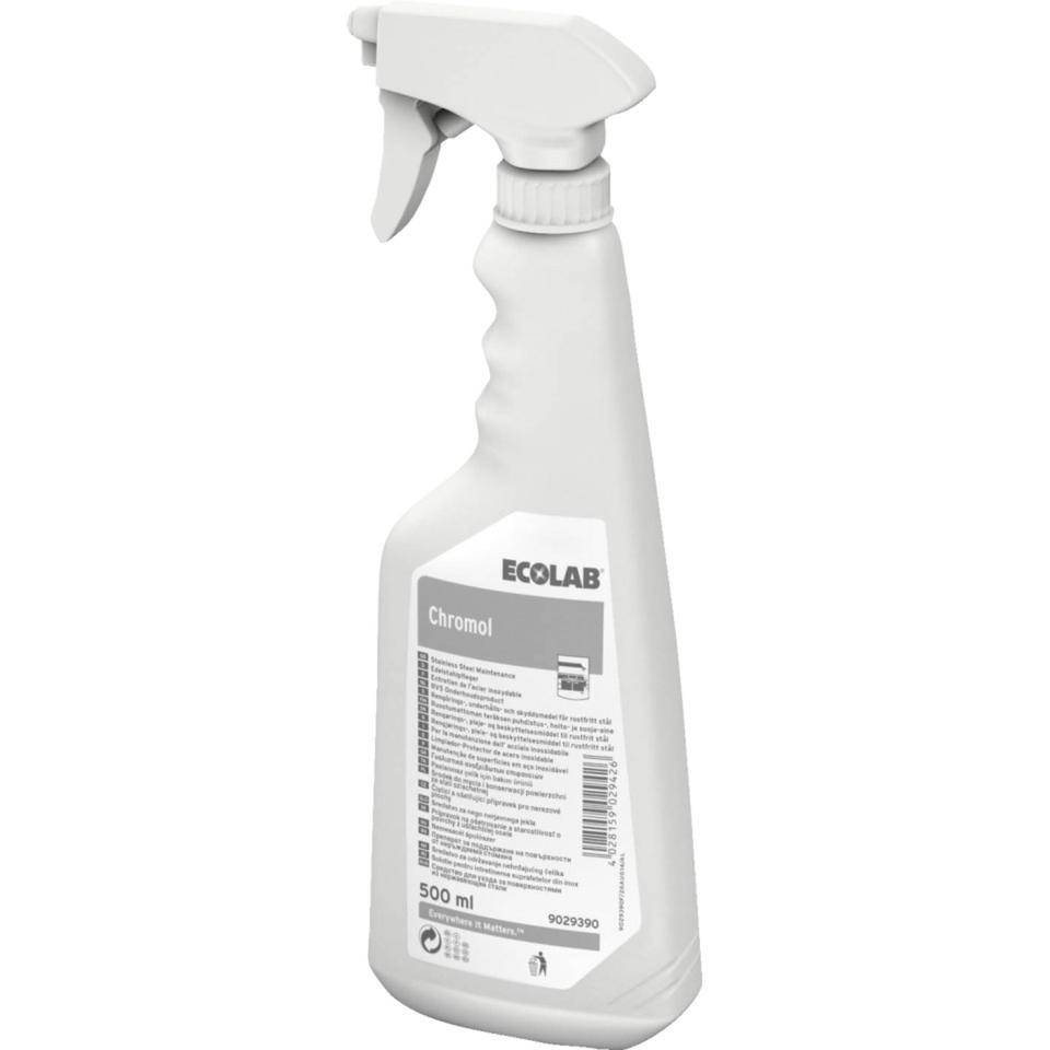 ECOLAB Chromol Edelstahlpflege/-reiniger, leicht anwendbar, 500ml/Spühflasche
