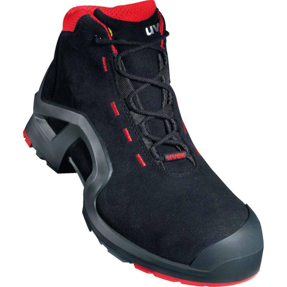 uvex ESD-Stiefel uvex 1, 8517.2, S3 SRC, Kat.II, schwarz/rot, Weite 11, Größe 44