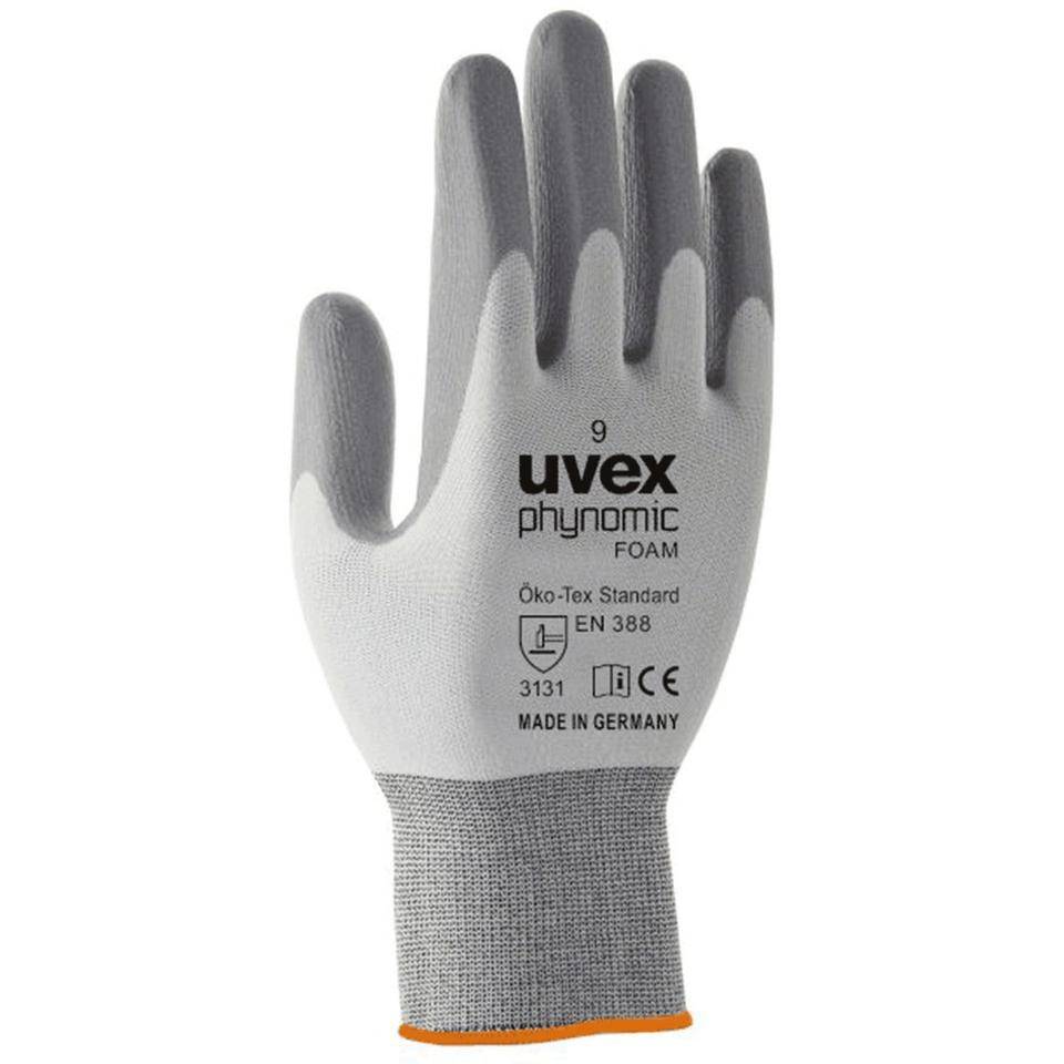 uvex Schutzhandschuh phynomic Foam, Kategorie II, Polyamid, 240mm, Größe 8