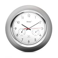Mebus 19454, Wand, Digitale Uhr, Rund, Silber, Weiß, Kunststoff, Modern