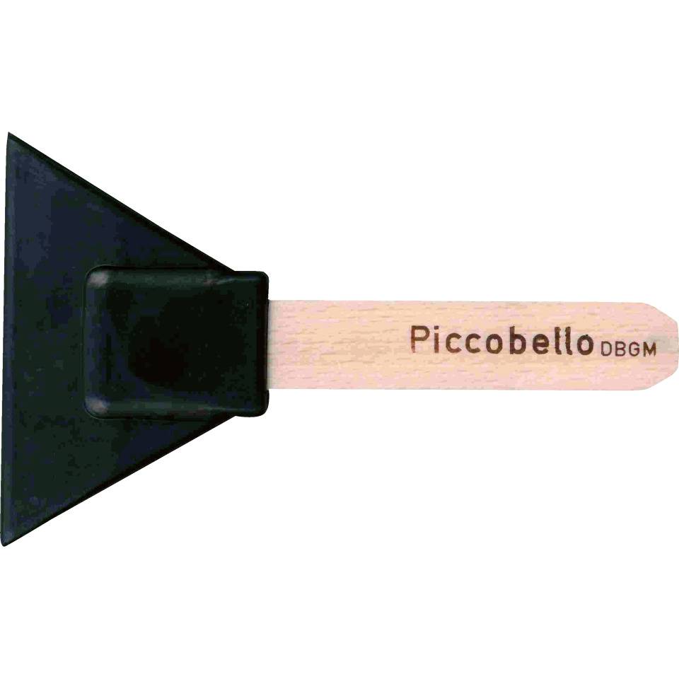 Schaber Piccobello, mit Holzstiel, schwarz, Gummi, 115mm