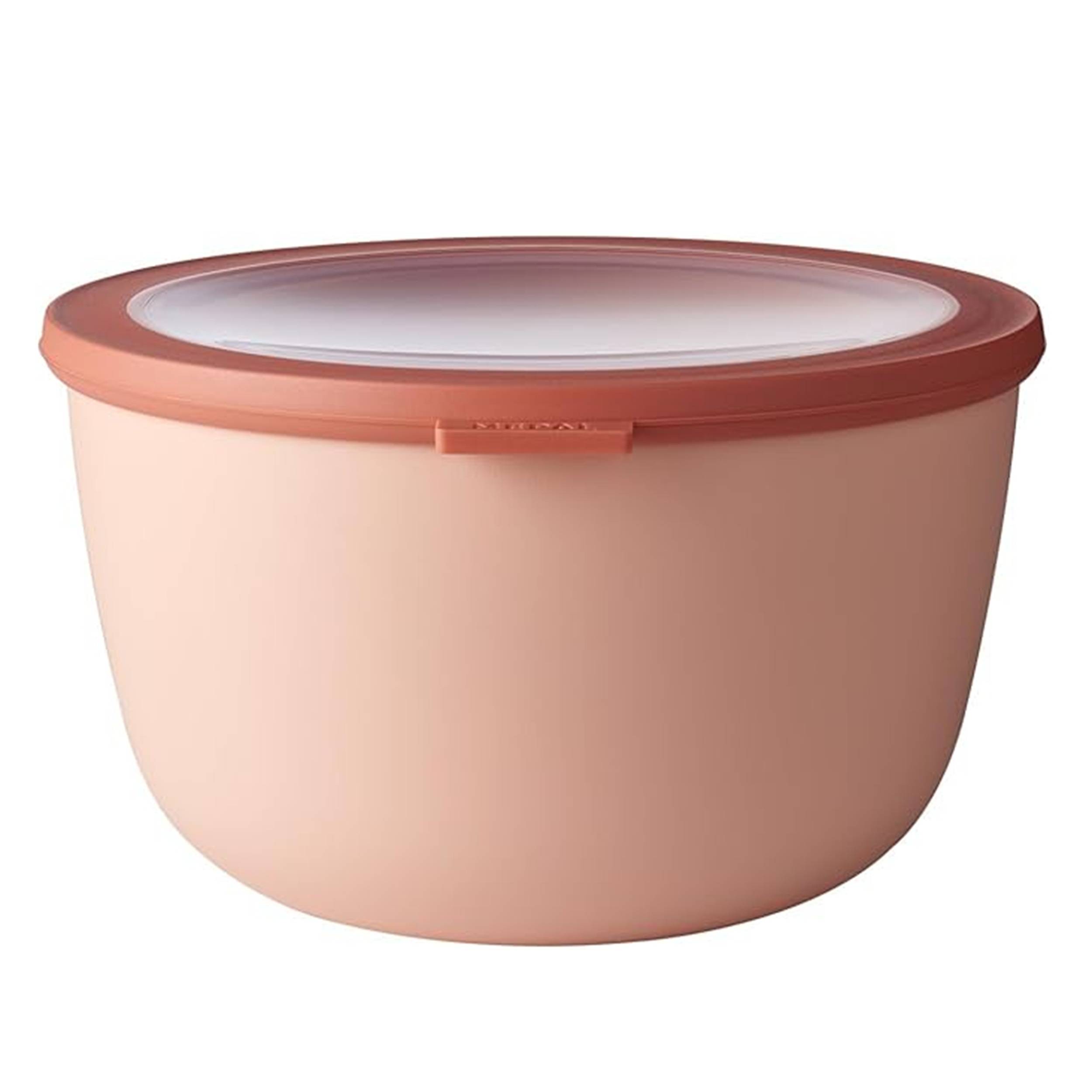 Mepal - Cirqula Multischüssel rund Nordic blush - 3000 ml - Verwendbar als Vorratdose, Kühlschrankdose, Gefrierdose, Mikrowellegeschirr & Serviersch