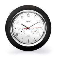 Mebus 19453, Wand, Digitale Uhr, Rund, Schwarz, Weiß, Kunststoff, Kunststoff