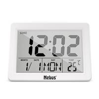 Mebus 25738, Quarzwecker, Rechteck, Weiß, 12/24 h, F, °C, Weiß
