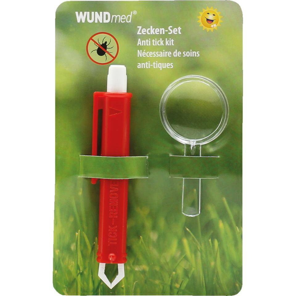 WUNDmed® Zeckenset, 2-teilig, Zeckenzange mit Lupe, zum Entfernen von Zecken