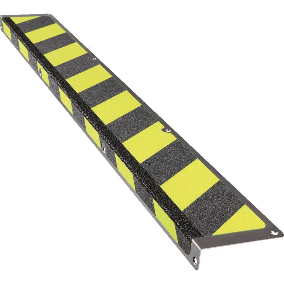 Stufenprofil, R13, gelb-nachleuchtend/schwarz, Edelstahl, Antirutscheinlage, 110x1000x30mm