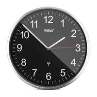 Mebus 19578, Wand, Mechanische Uhr, Rund, Schwarz, Metallisch, Metall, Modern