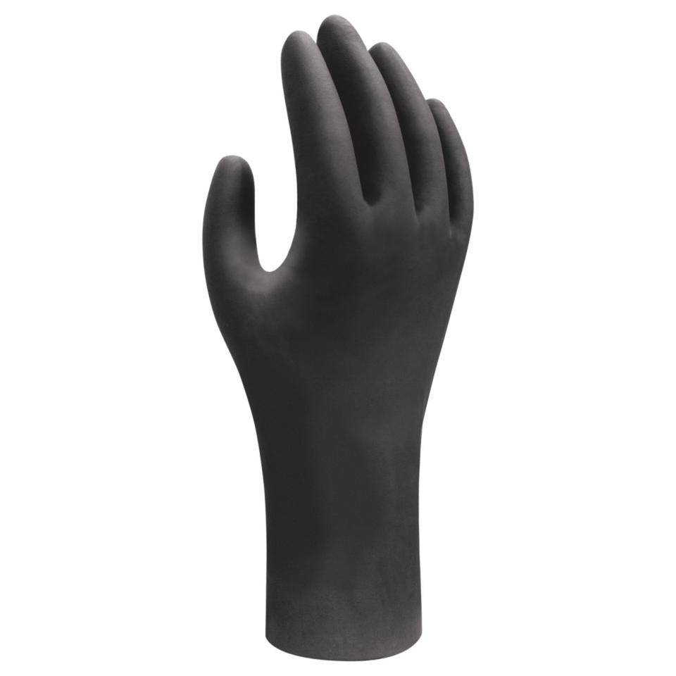 SHOWA Einweghandschuh 6112PF EBT, Kat.III, schwarz, 240mm, Größe10/XL, 100/VE