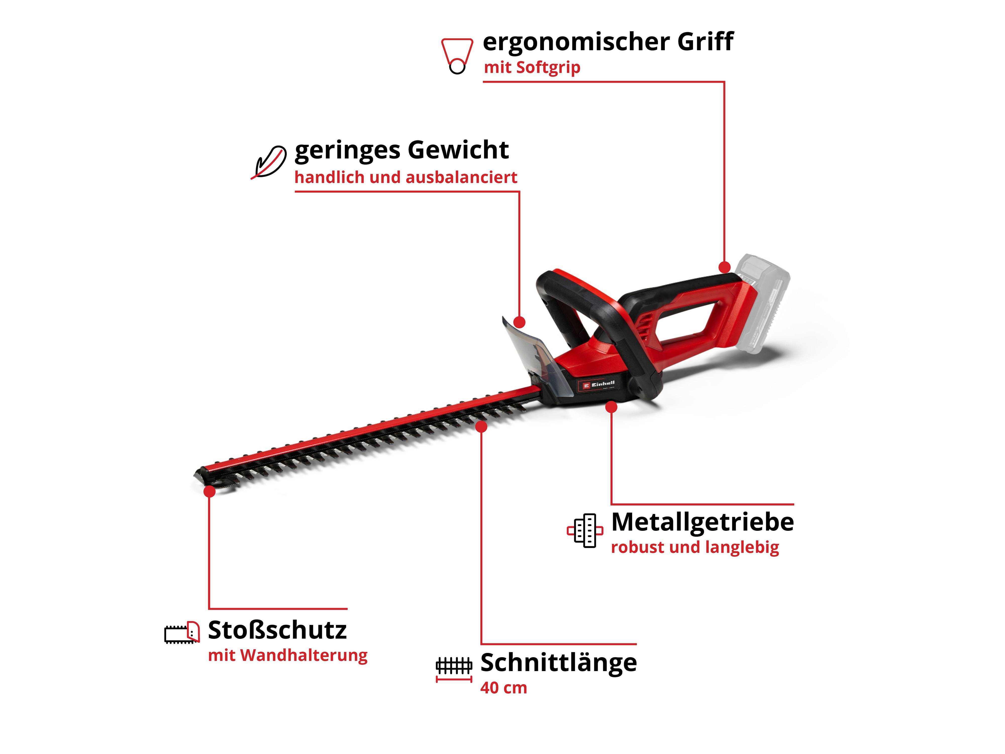 EINHELL Akku-Heckenschere GC-CH 18/40 Li, Solo