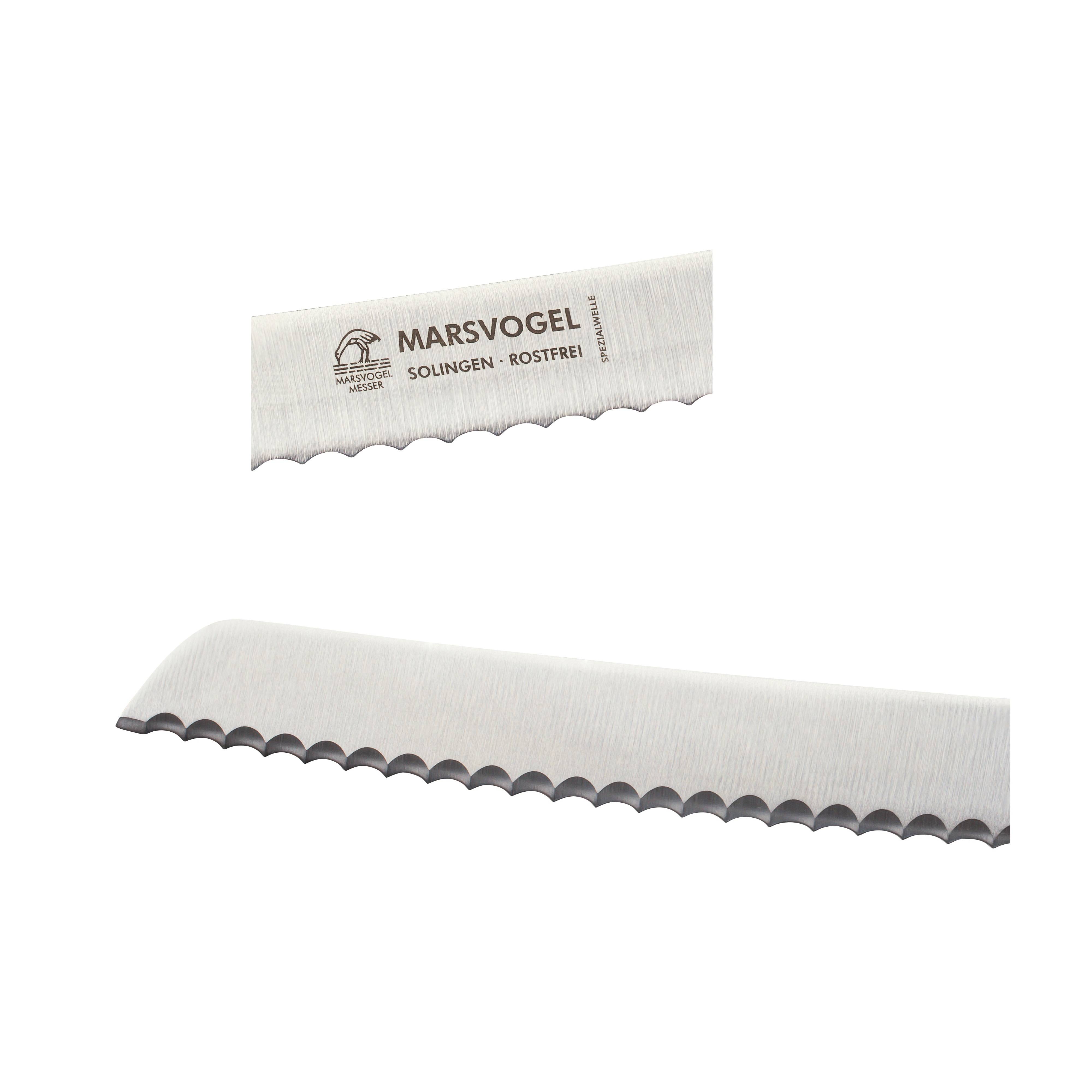 Marsvogel | Brotmesser 8" Bubinga | scharfe Klinge aus Solingen | ergonomischer Holzgriff | stilvolles Design | ideal für müheloses Schneiden von Br