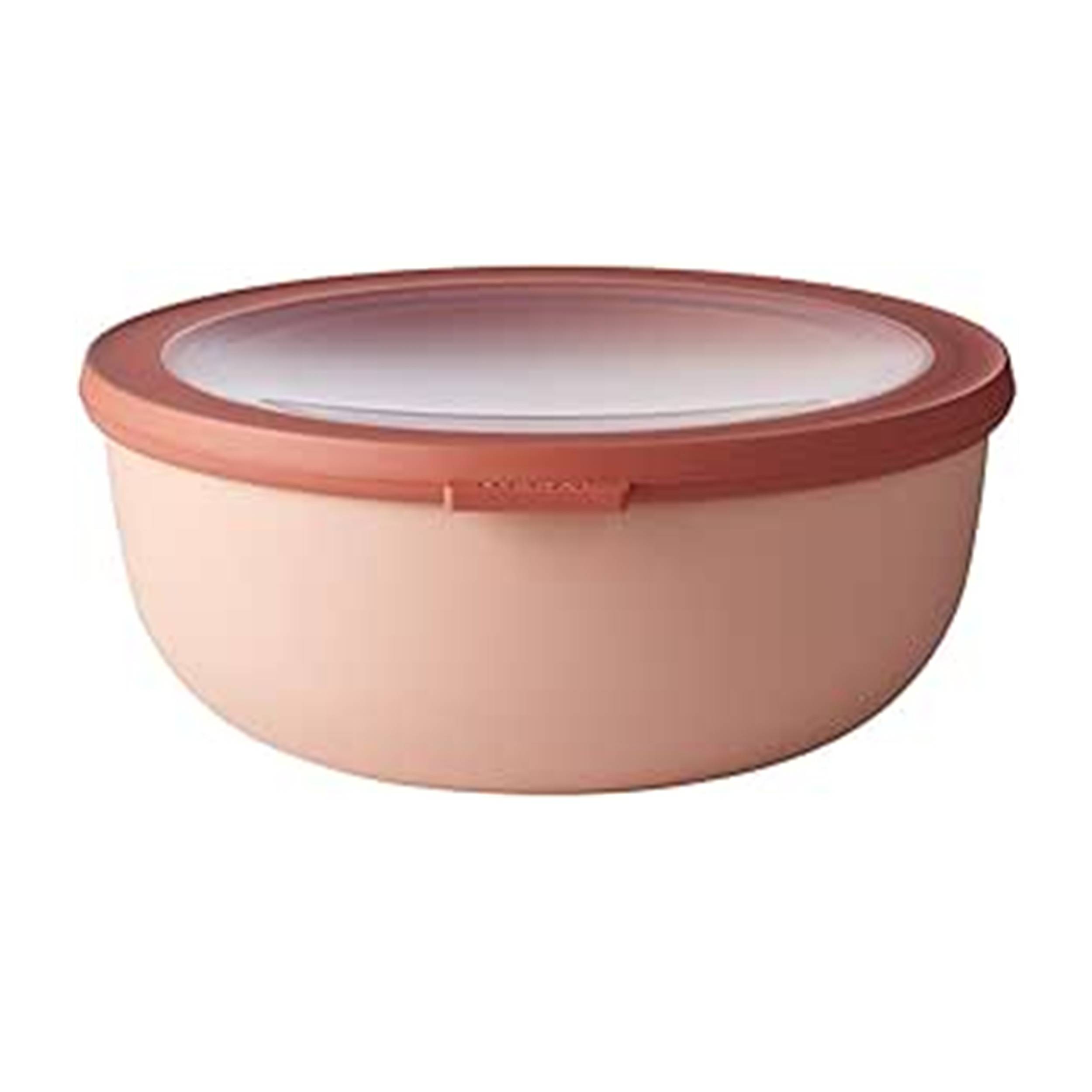 Mepal - Cirqula Multischüssel rund Nordic blush - 2250 ml - Verwendbar als Vorratdose, Kühlschrankdose, Gefrierdose, Mikrowellegeschirr & Serviersch