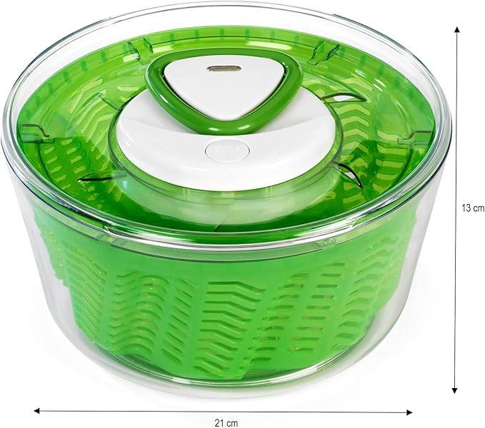 Zyliss E940011 Easy Spin 2 Salatschleuder, Klein, Kunststoff, Grün, Salattrockner inklusive Salatschüssel, Aquavent Technologie