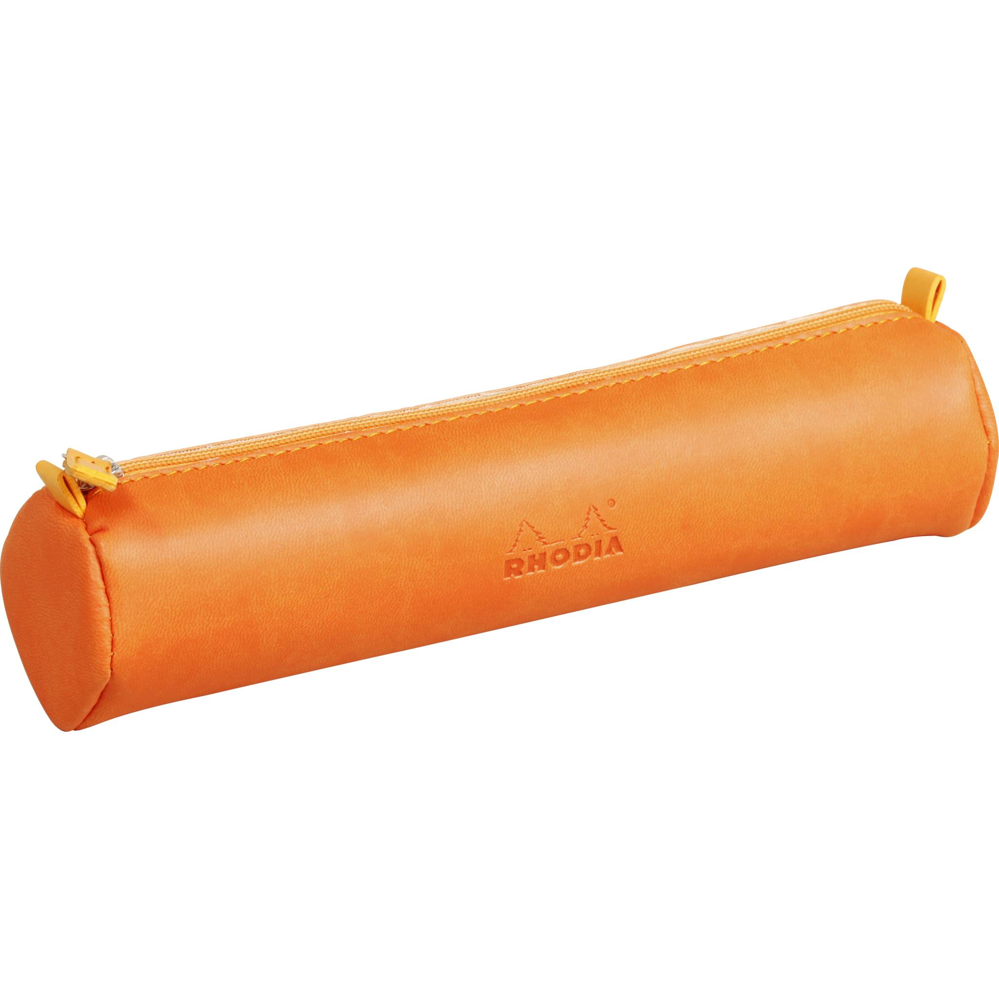 Rhodia rundes Schlampermäppchen 21,5xØ5cm Kunstleder Tangerine 318994C