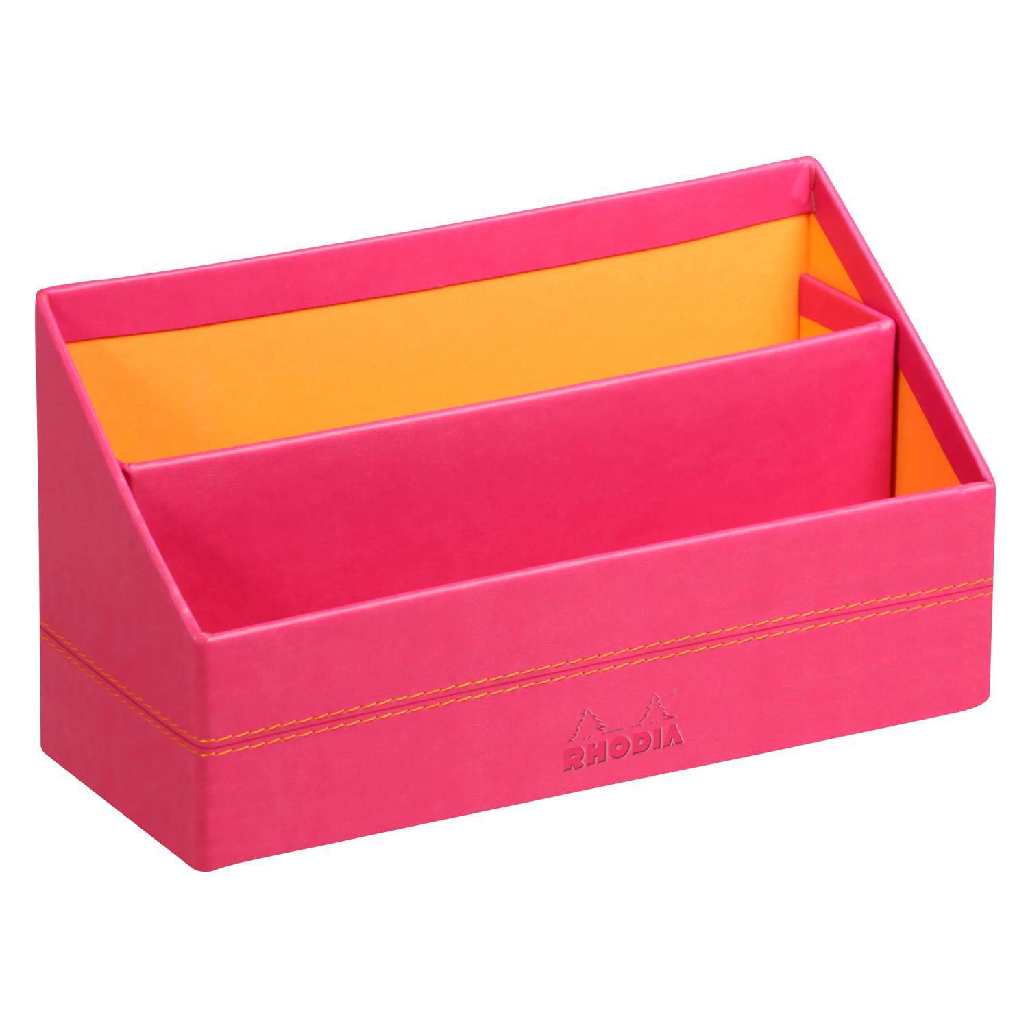 Rhodia Rhodiarama Briefständer aus Kunstleder, 25x10x14 cm - Himbeer 318942C