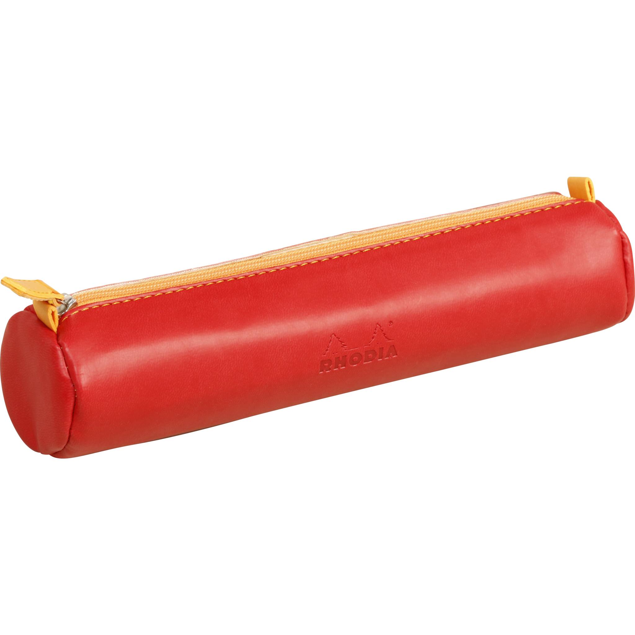 Rhodia Rhodiarama rundes Schlampermäppchen 21,5xØ5cm Kunstleder Mohnrot 318993C