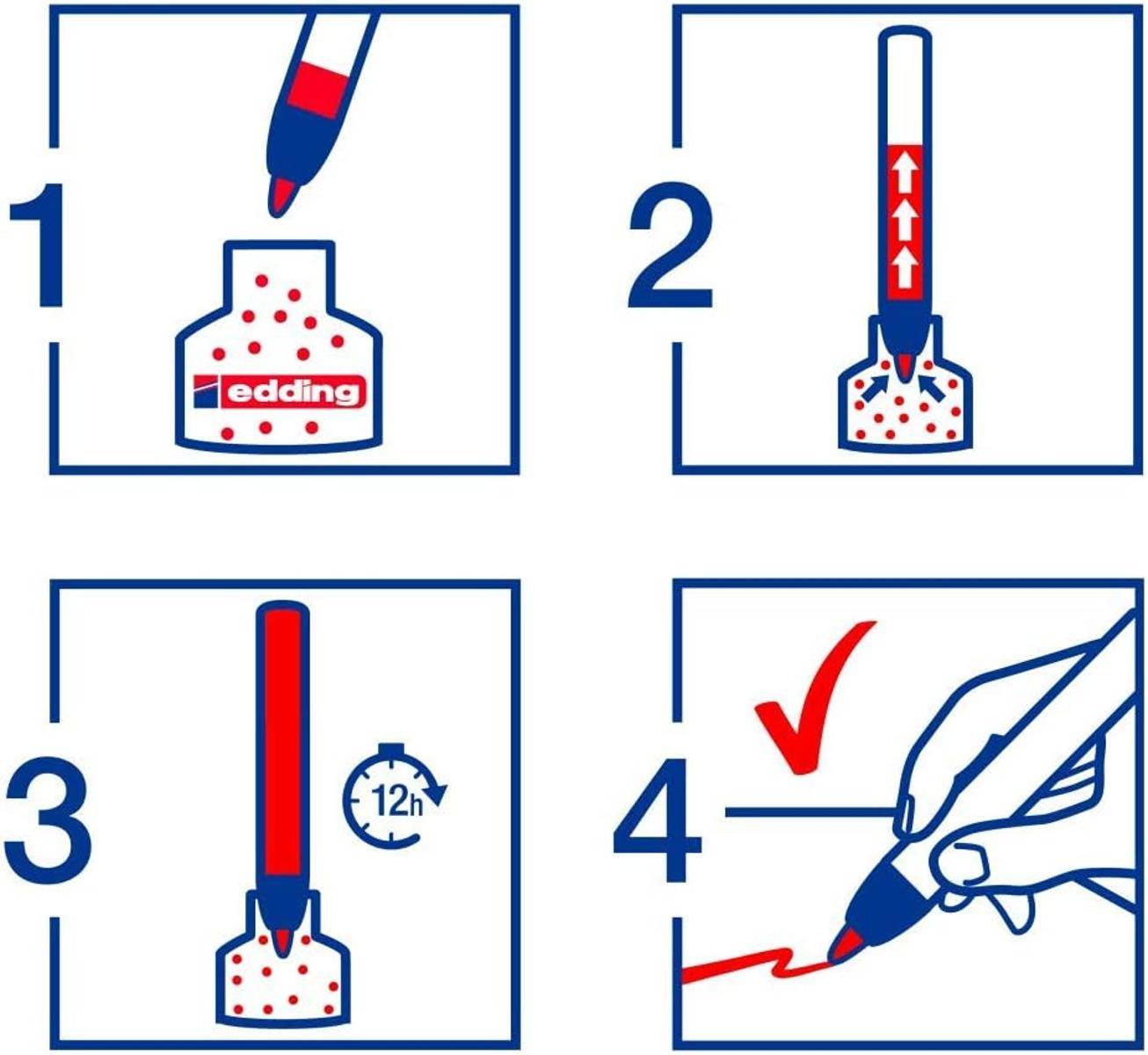 edding retract 11 Permanentmarker black 10 Stifte Rundspitze 1,5-3 mm wasserfes