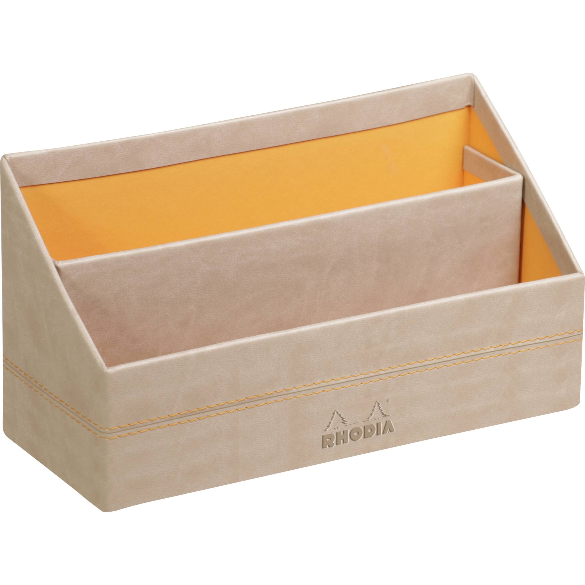 Rhodia Rhodiarama Briefständer aus Kunstleder, 25x10x14 cm - Beige 318845C