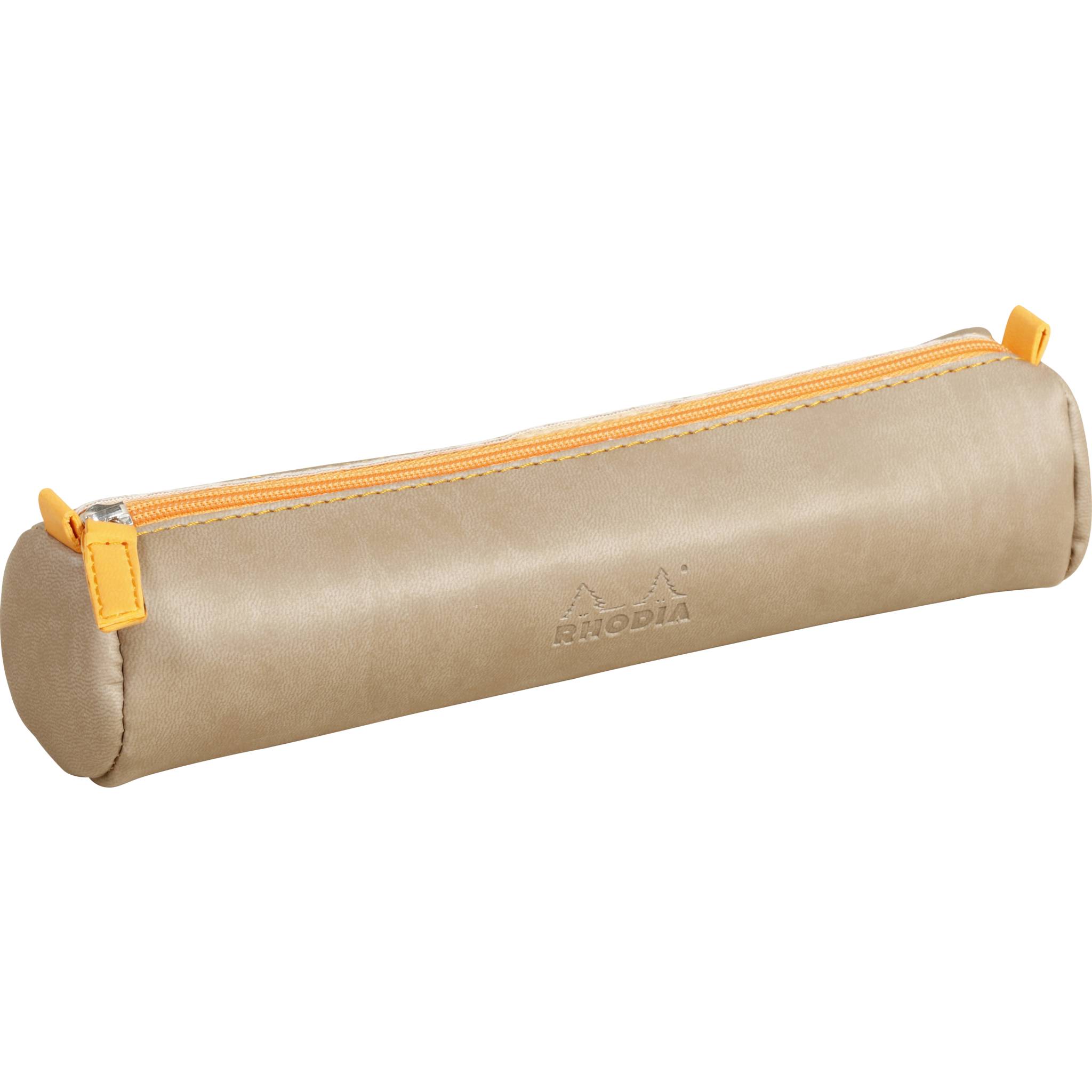 Rhodia Rhodiarama rundes Schlampermäppchen 21,5xØ5cm Kunstleder Taupe 318894C