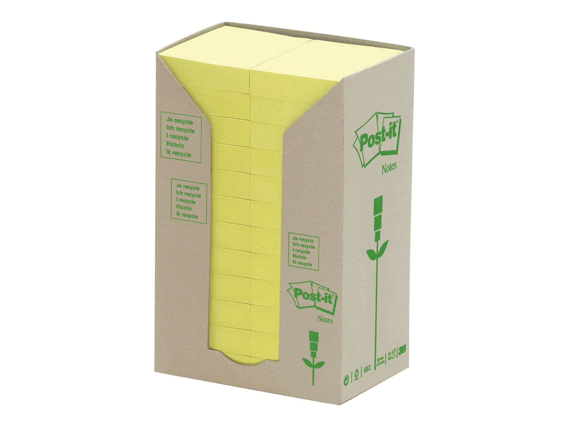 3M - Post-it 653-1T - Haftnotizen - 38 x 51 mm - 2400 Blatt (24 x 100)