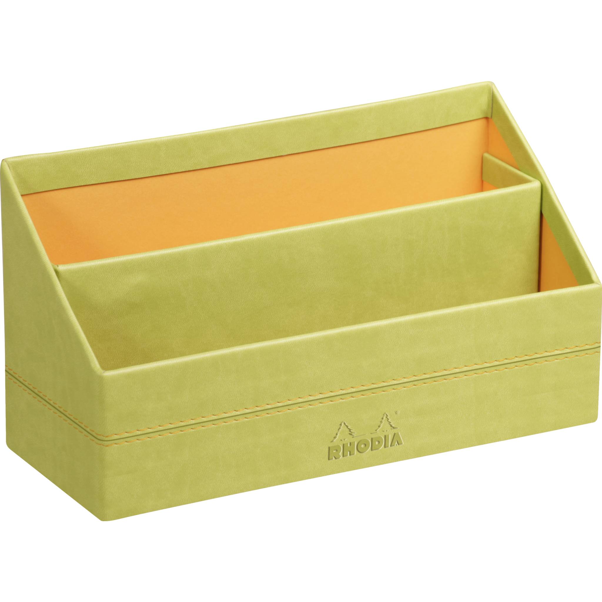 Rhodia Rhodiarama Briefständer aus Kunstleder, 25x10x14 cm - Anisgrün 318846C