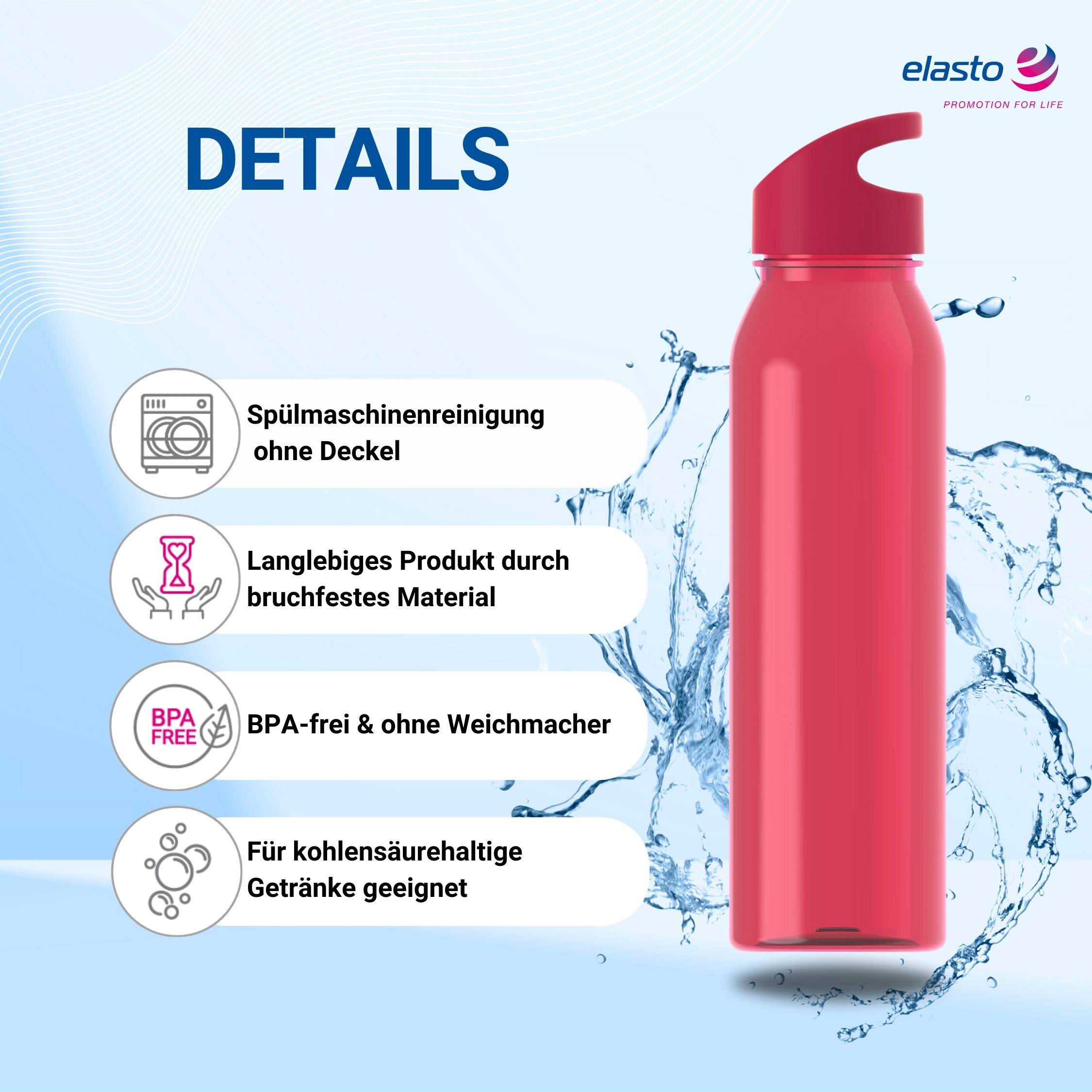 Wasserflasche Active "Wave" 650ml für Sportflasche