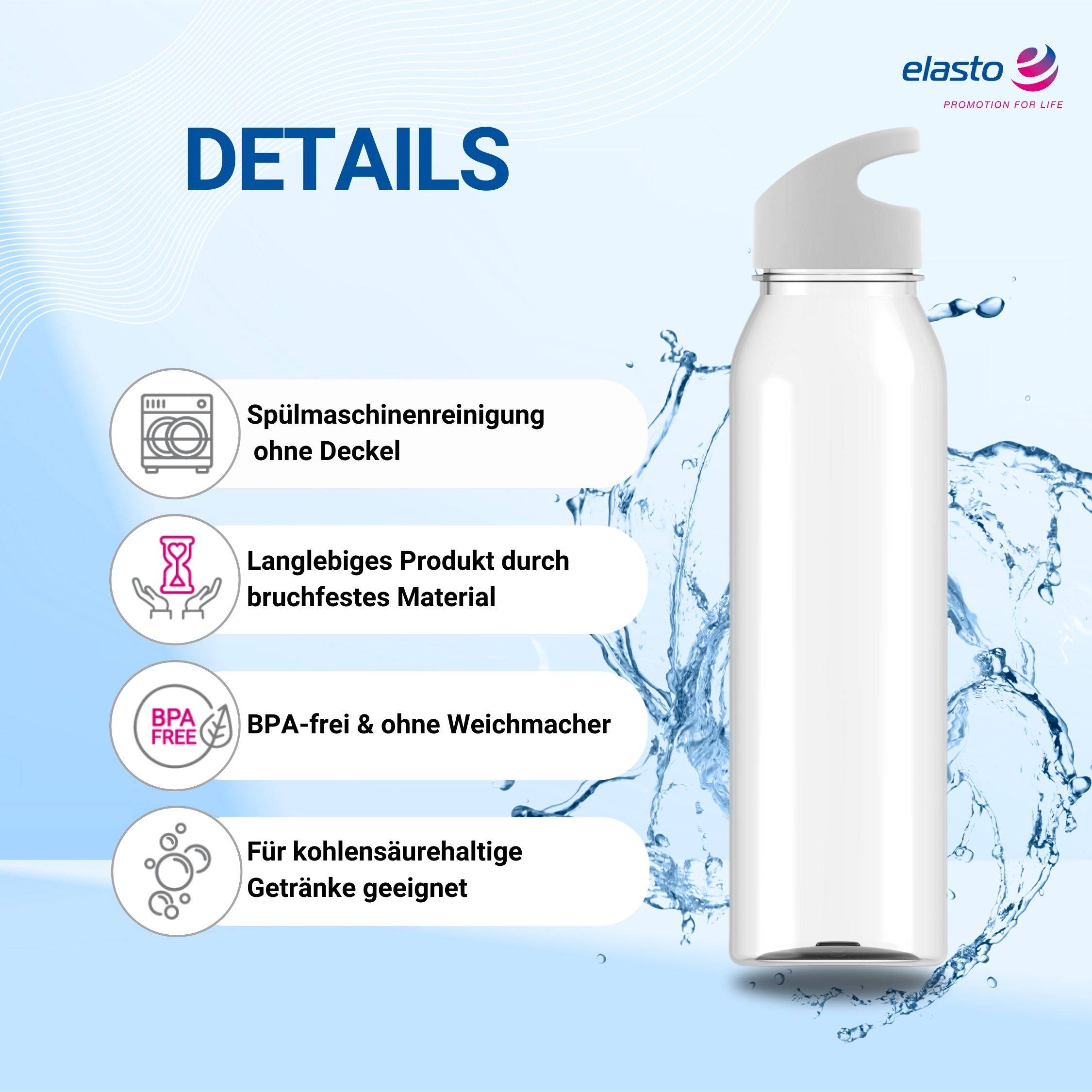Wasserflasche Active "Wave" 650ml für Sportflasche