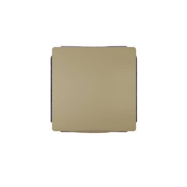 Eine quadratische beige Elektro-Wandschalterblende mit abgerundeten Ecken.