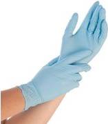 HYGOSTAR Nitril-Handschuh CONTROL, M, blau, gepudert Länge: 240 mm, aus schwerem Nitril, textuierte Oberfläche,