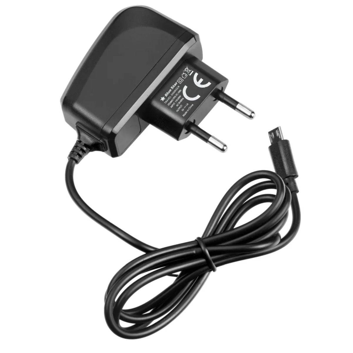 Wandladegerät mit Micro-USB-Kabel 1A 5W in Schwarz