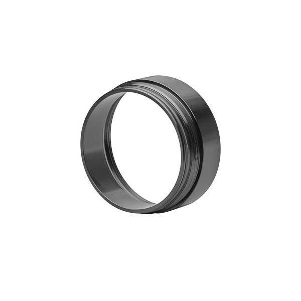 Ein metallischer, zylindrischer Gewindering, wahrscheinlich als mechanische Komponente oder Teil einer Baugruppe verwendet.