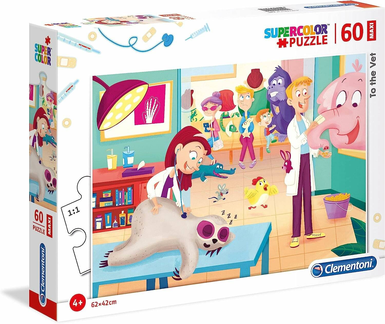 CLEMENTONI Tierarzt-Puzzle MAXI 60 Teile