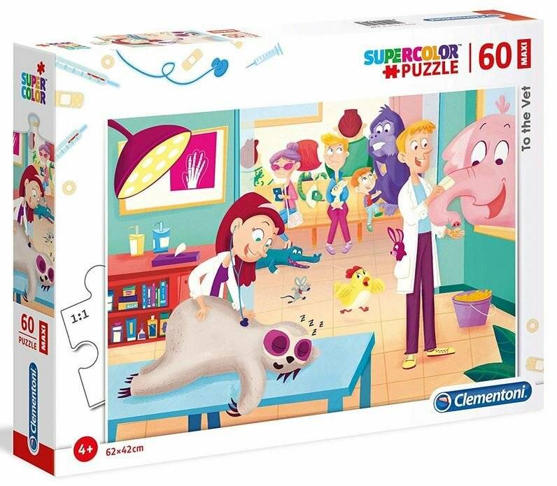 CLEMENTONI Tierarzt-Puzzle MAXI 60 Teile