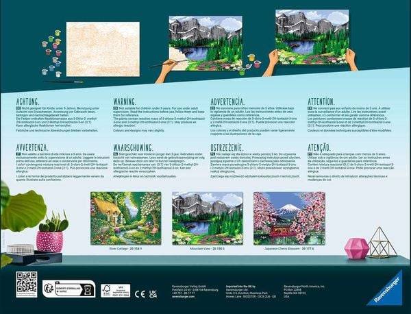 Ravensburger 20177 - CreArt Malen nach Zahlen, Japanese Cherry Blossom, Japanische Kirschblüten, Malset