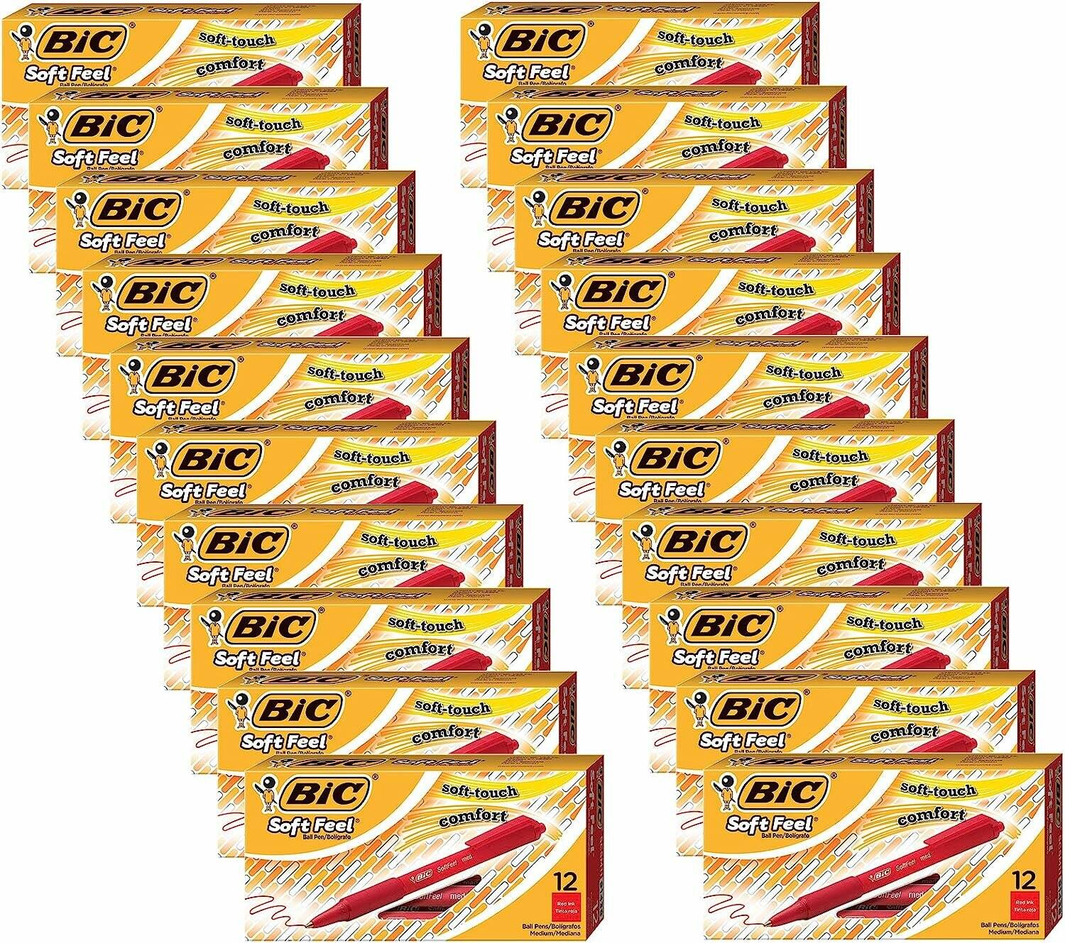 12 BIC Kugelschreiber SOFT Feel rot Schreibfarbe rot