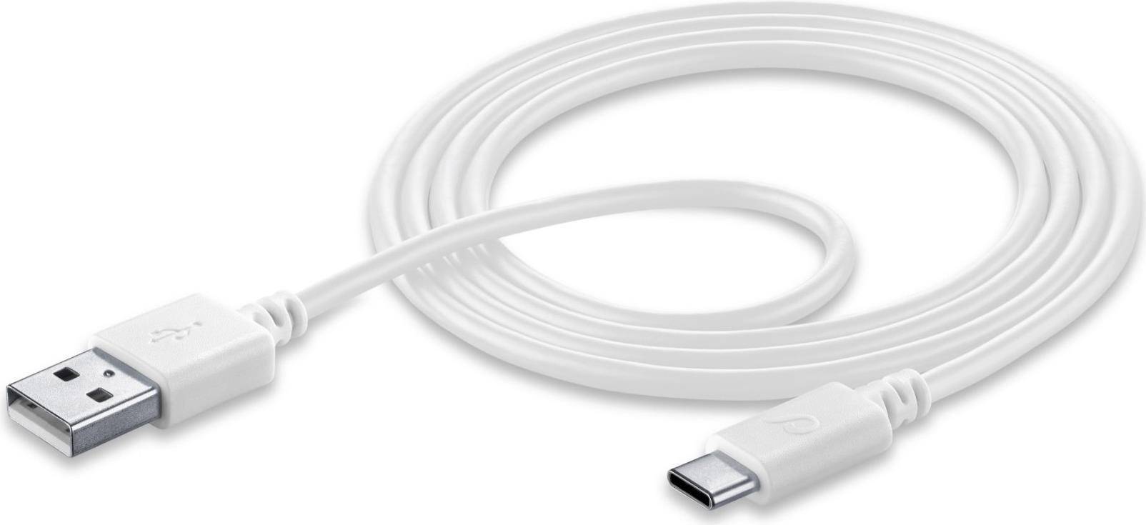 Cellularline Power Data Cable 1.2 m USB-A/Typ-C White - 1,2 m - Weiß