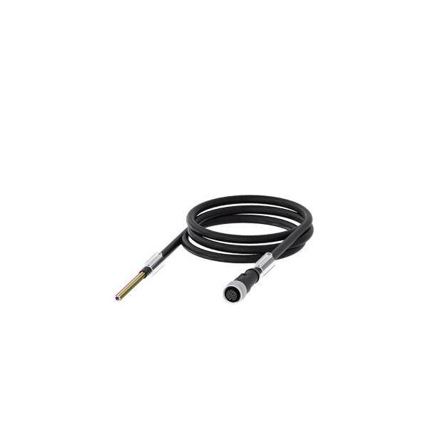 Ein schwarzes, gewickeltes Kabel mit silbernen Anschlüssen an jedem Ende, geeignet für elektronische oder elektrische Geräte.