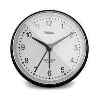 Mebus 25806, Quarzwecker, Rund, Schwarz, Weiß, 12 h, Weiß, Analog