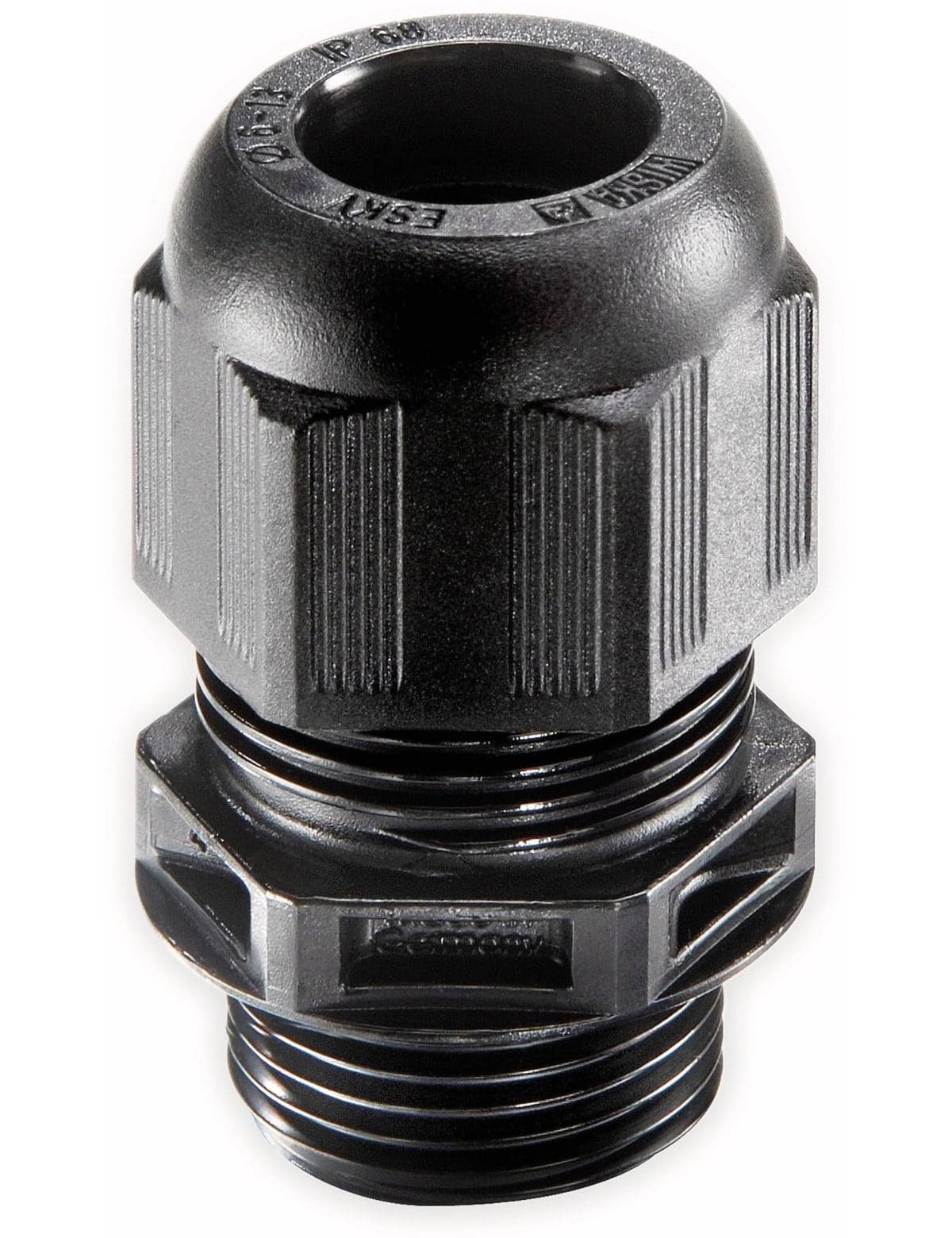 WISKA Kabelverschraubung, 10066121, ESKV 16, M 16x1,5, metrisch, Schwarz