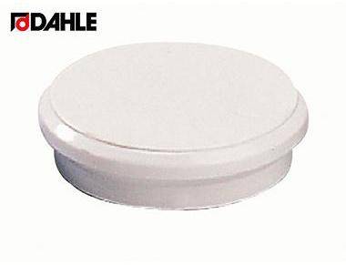 Weißes rundes Dahle-Gerät oder -Abdeckung, gezeigt auf einem schlichten Hintergrund, mit dem Dahle-Logo oben links.