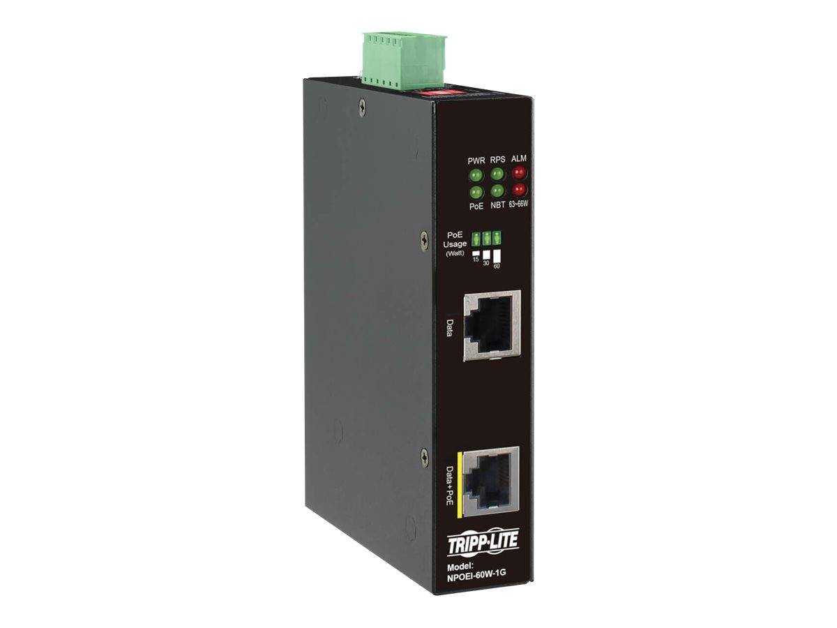 TRIPP - Eaton Tripp Lite Series Industrial Gigabit Ethernet PoE injector, 60W PoE++, 802.3bt, Midspan, -40C to +75C, IP3
