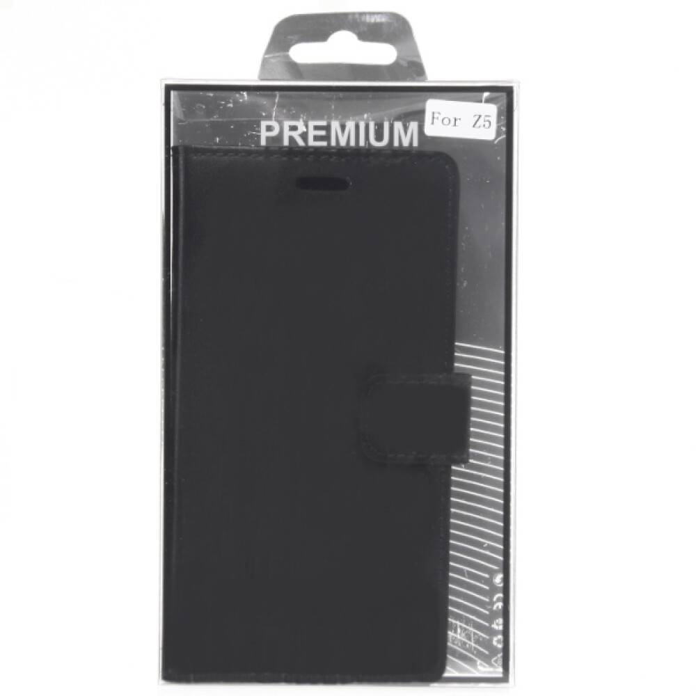 Book Case Handyhülle für Sony Xperia Z5 Schwarz Leder 4250710565238