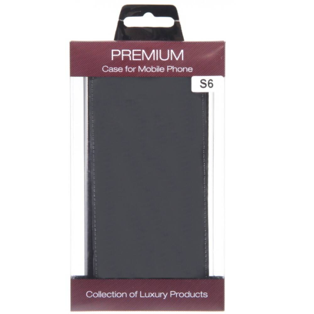 Slim Leder Flip Handyhülle für Galaxy S6 Schwarz 4250710563661