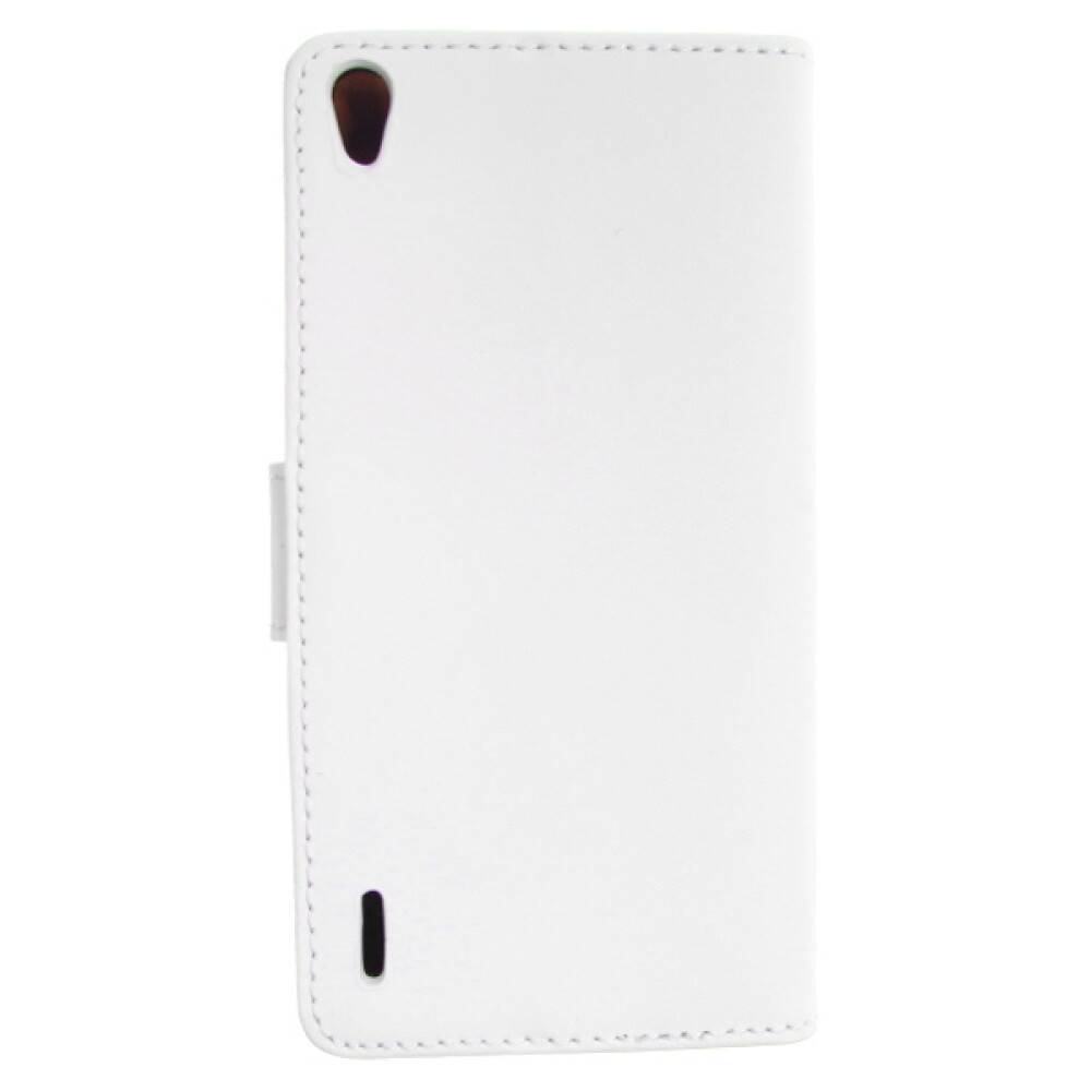 Book Case Handyhülle für Huawei P7 Weiß Lederhülle Schutztasche