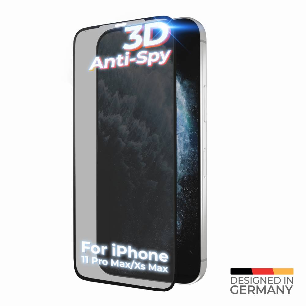 prio 3D Anti-Spy Displayschutzglas für iPhone 11 Pro Max/XS Max schwarz