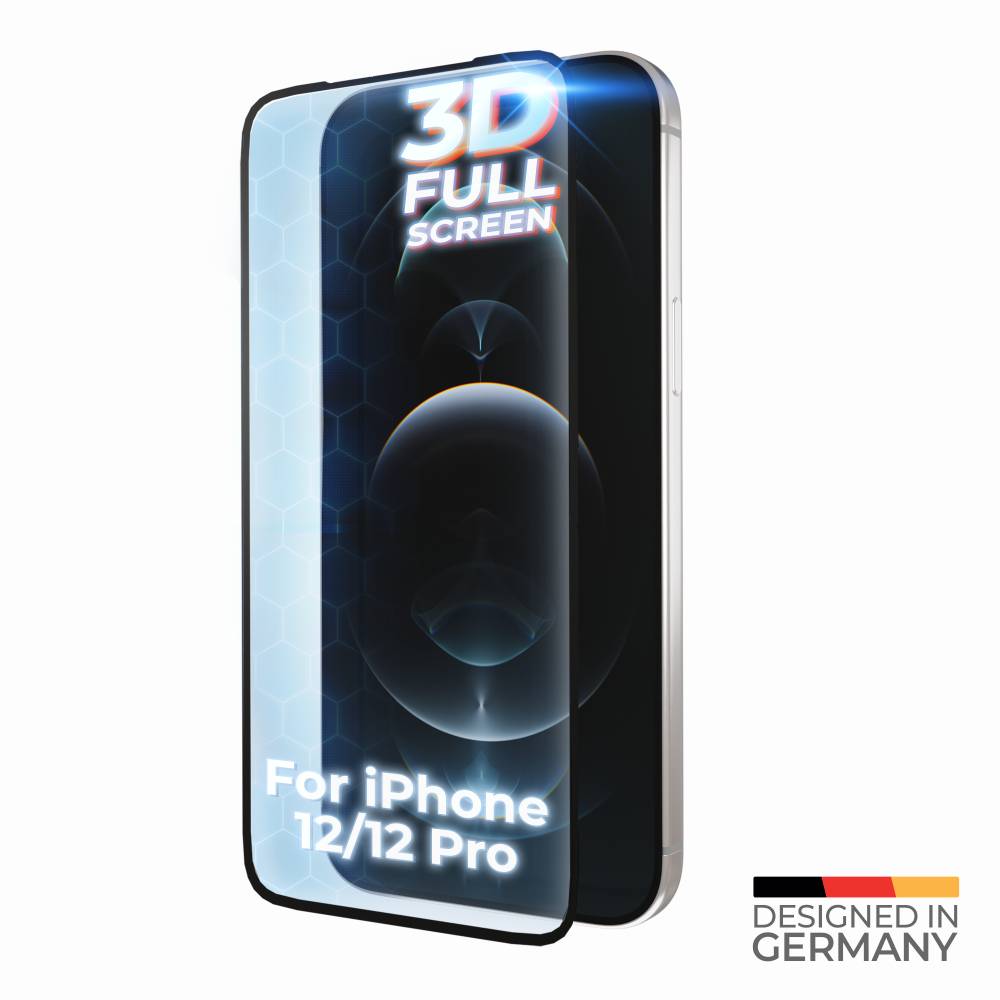 prio 3D Displayschutzglas für iPhone 12 / 12 Pro schwarz