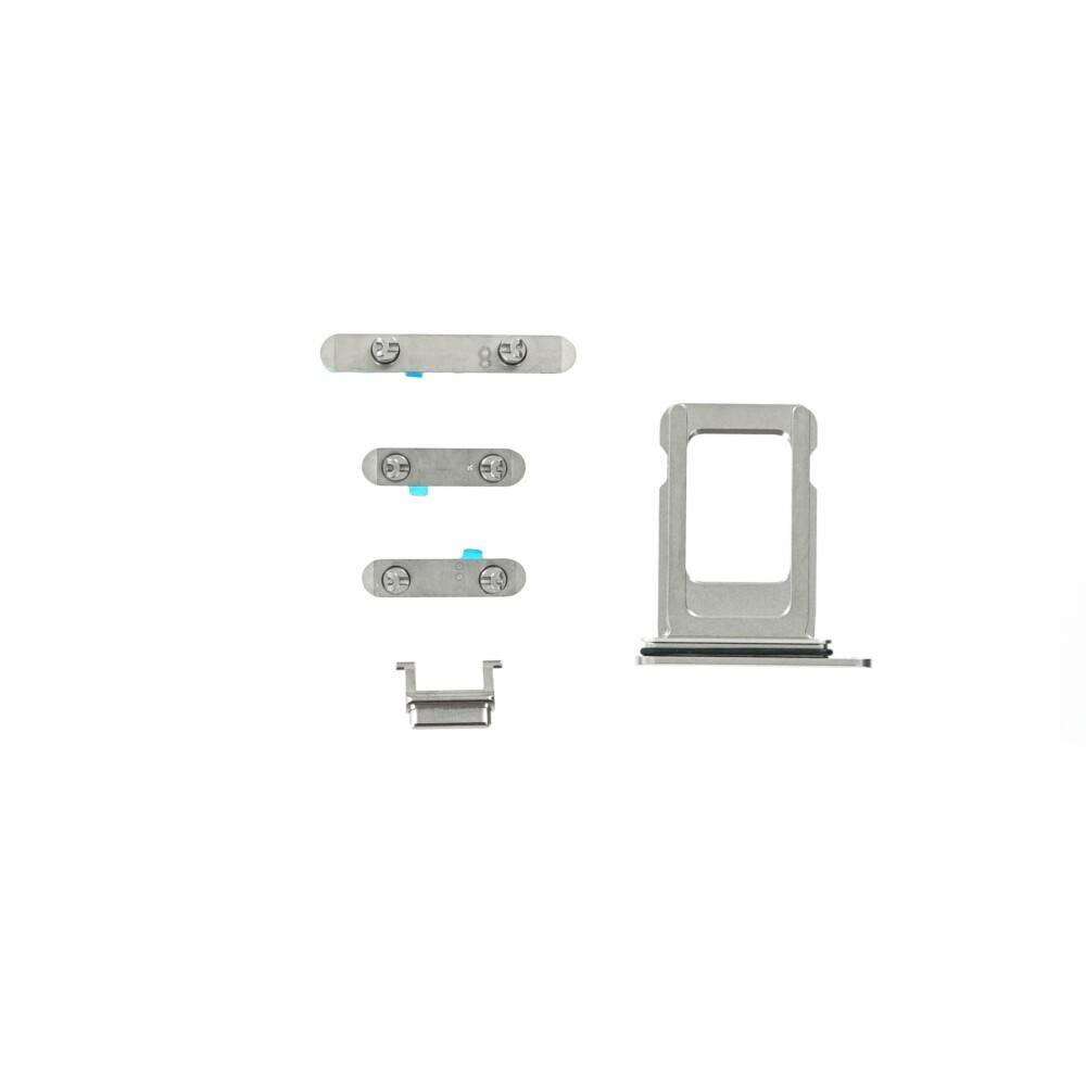 Tasten für iPhone 11 Pro Max Ersatz Button Stummschalter Silber