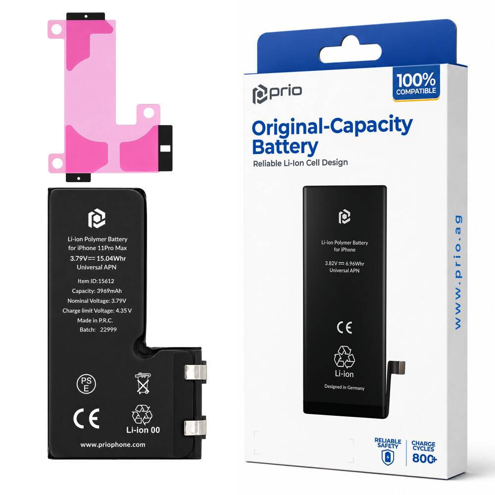 prio akku für iPhone 11 Pro Max (ohne Flex-Kabel) Batteriezelle Ersatzakku